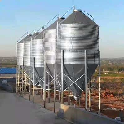 Silo de almacenamiento de grano galvanizado contenedores de alimentación agrícola de cría de animales