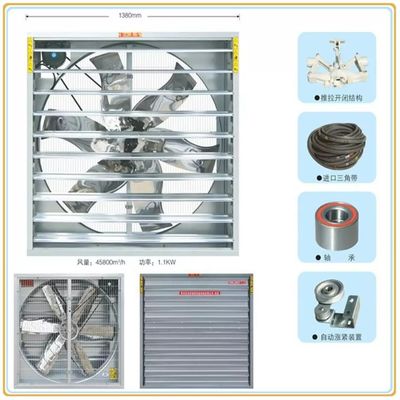 Extractor de aire de acero inoxidable en gallinero Martillo oscilante